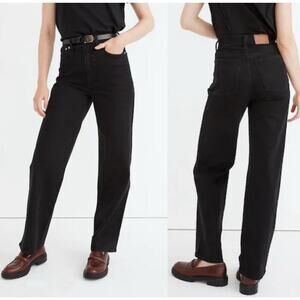 Madewell Perfect Vintage Wide Leg Jeans Stone Black Womens Size 31P *EUC